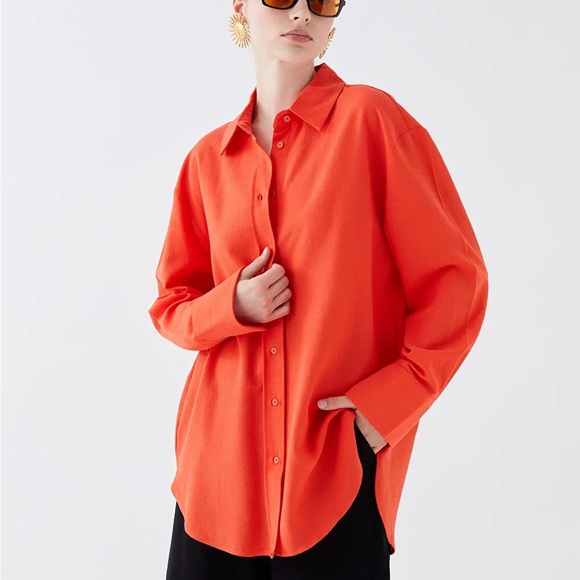Liz Claiborne’s Tangerine Single Pocket Shirt - Picture 3 of 6
